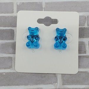 Women's Girls Turquoise Gummy Bear Inspired Postback Handmade Earrings